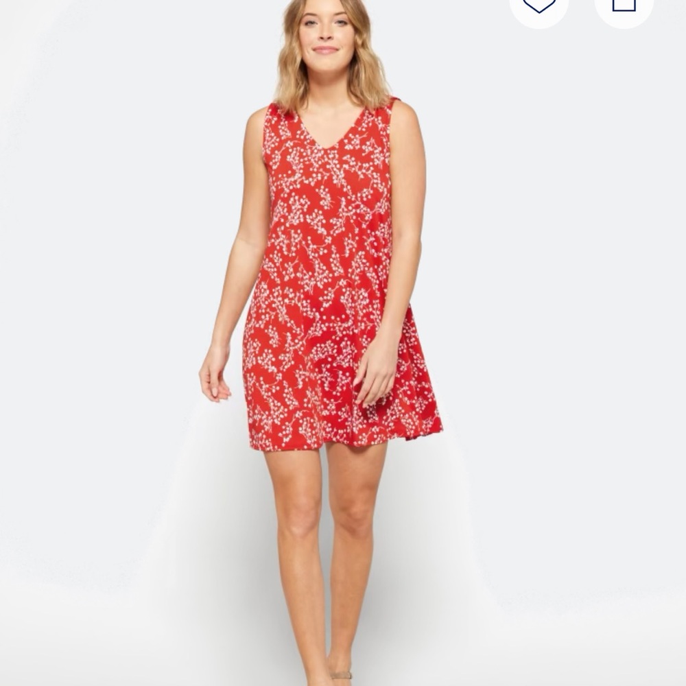 Red Floral Sleeveless Dress